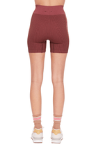 The Upside Ribbed Seamless 5IN Spin Shorts Brown