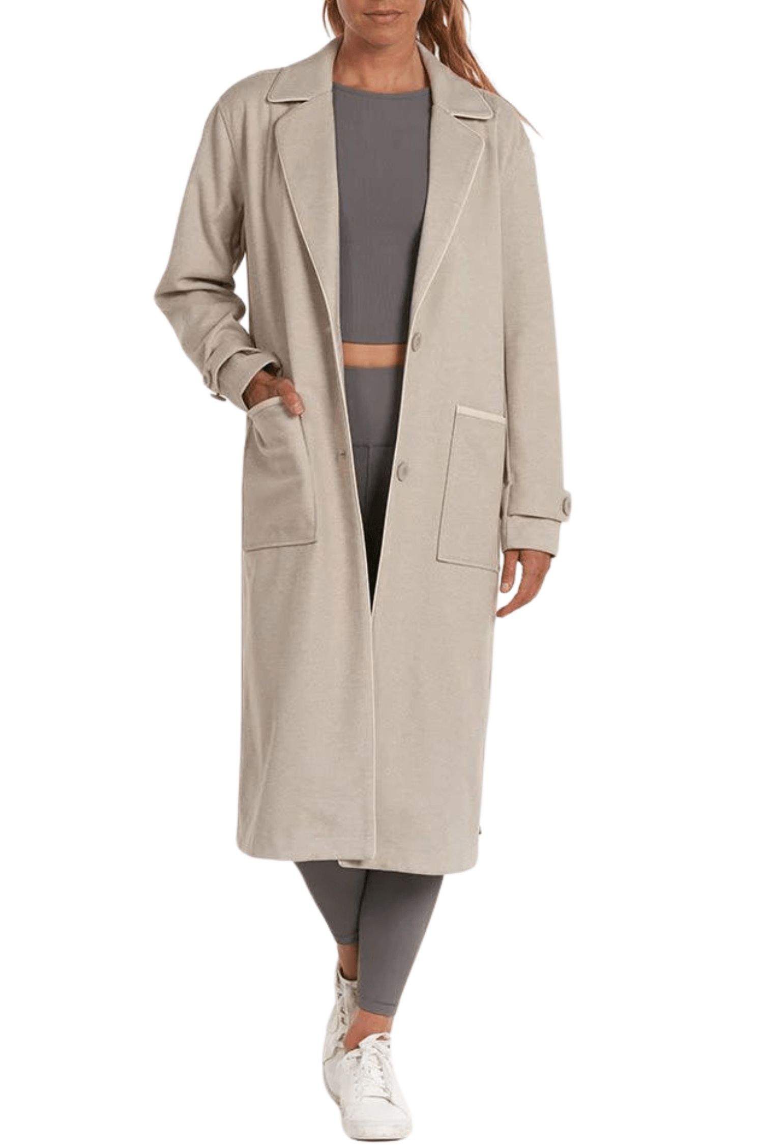Thrive Société Quinn Trench Coat Stone