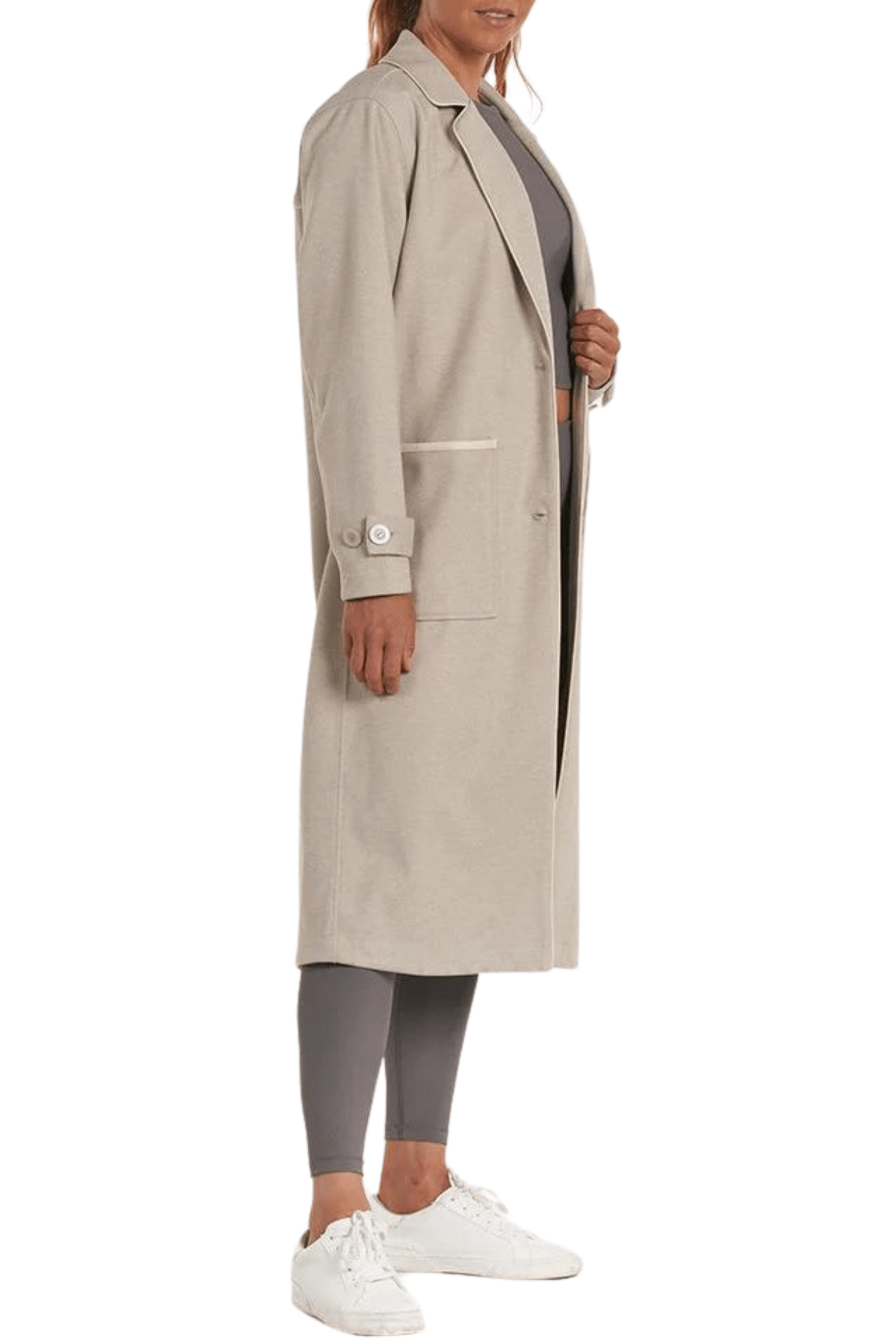 Thrive Société Quinn Trench Coat Stone