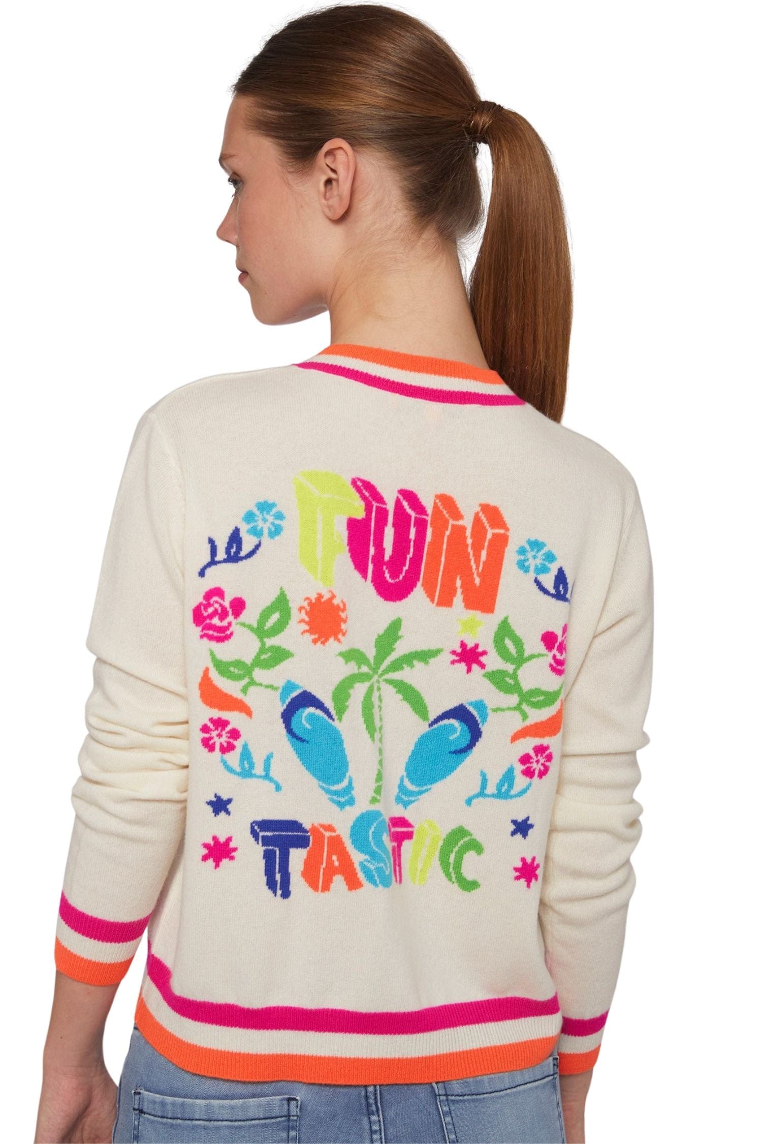 Vilagallo Knitwear Intarsia Pullover Ecru Intarsia