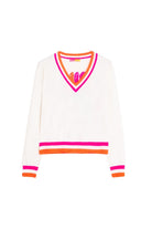 Vilagallo Knitwear Intarsia Pullover Ecru Intarsia