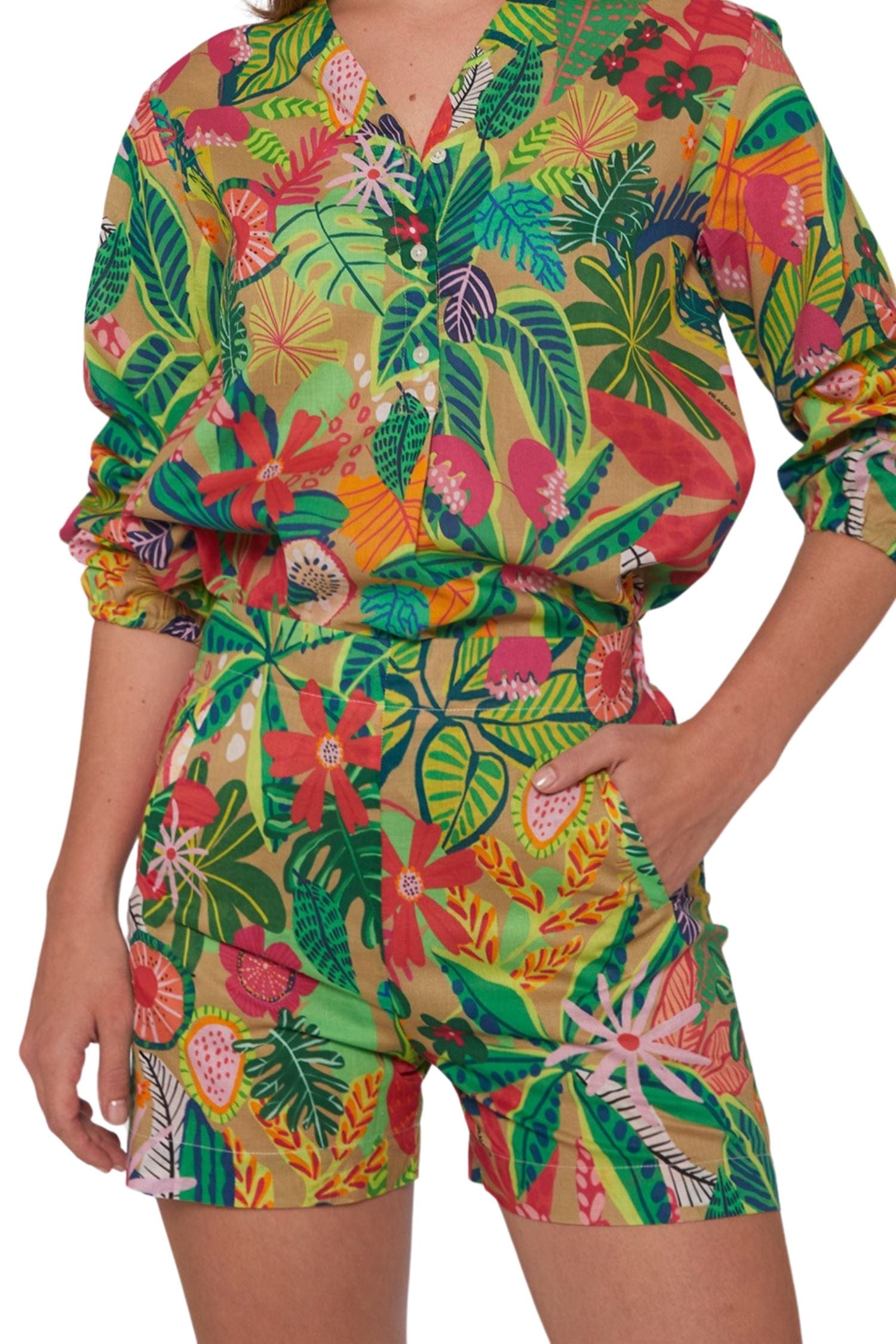 Vilagallo Short Sandra Tropical Print