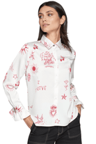 Vilagallo Alba Red Tattoo Print Shirt White