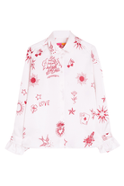 Vilagallo Alba Red Tattoo Print Shirt White
