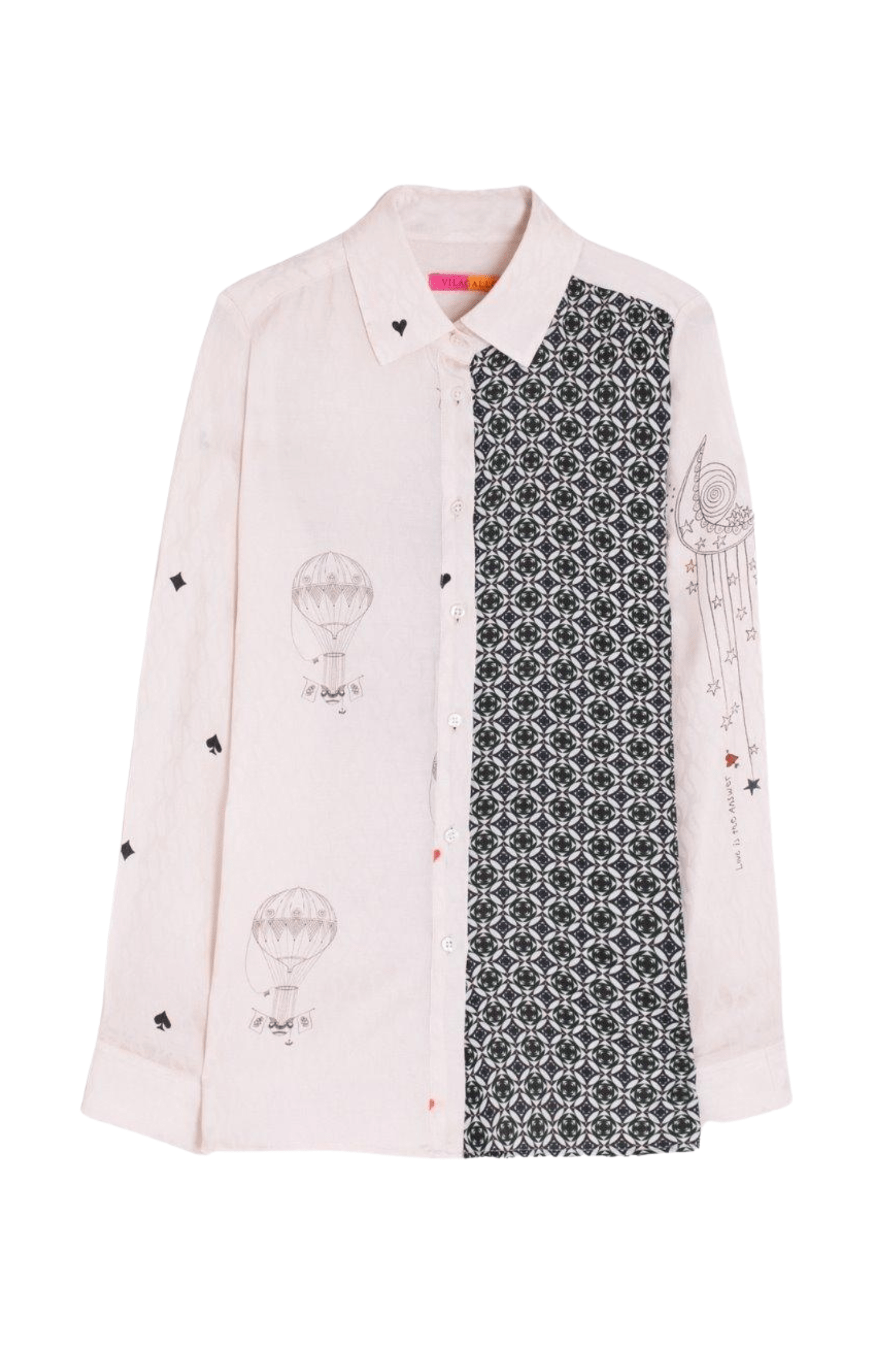 Vilagallo Irina Button Down Shirt Hot Air Balloon Print