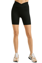 Year of Ours Ribbed V Waist Biker Short Black