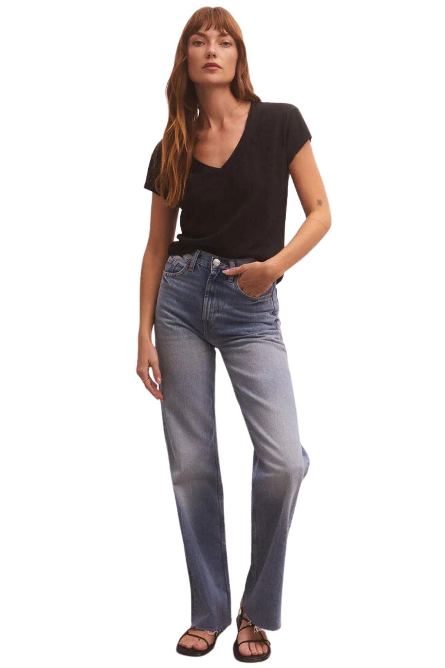 Z Supply Modern V-Neck Tee Black