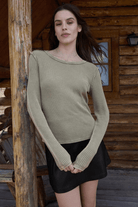 Z Supply Arlet Thermal Top Palm Green