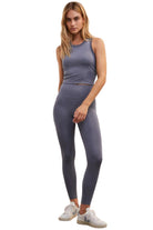 Z Supply Good Form Rib 7/8 Legging Blue Ash
