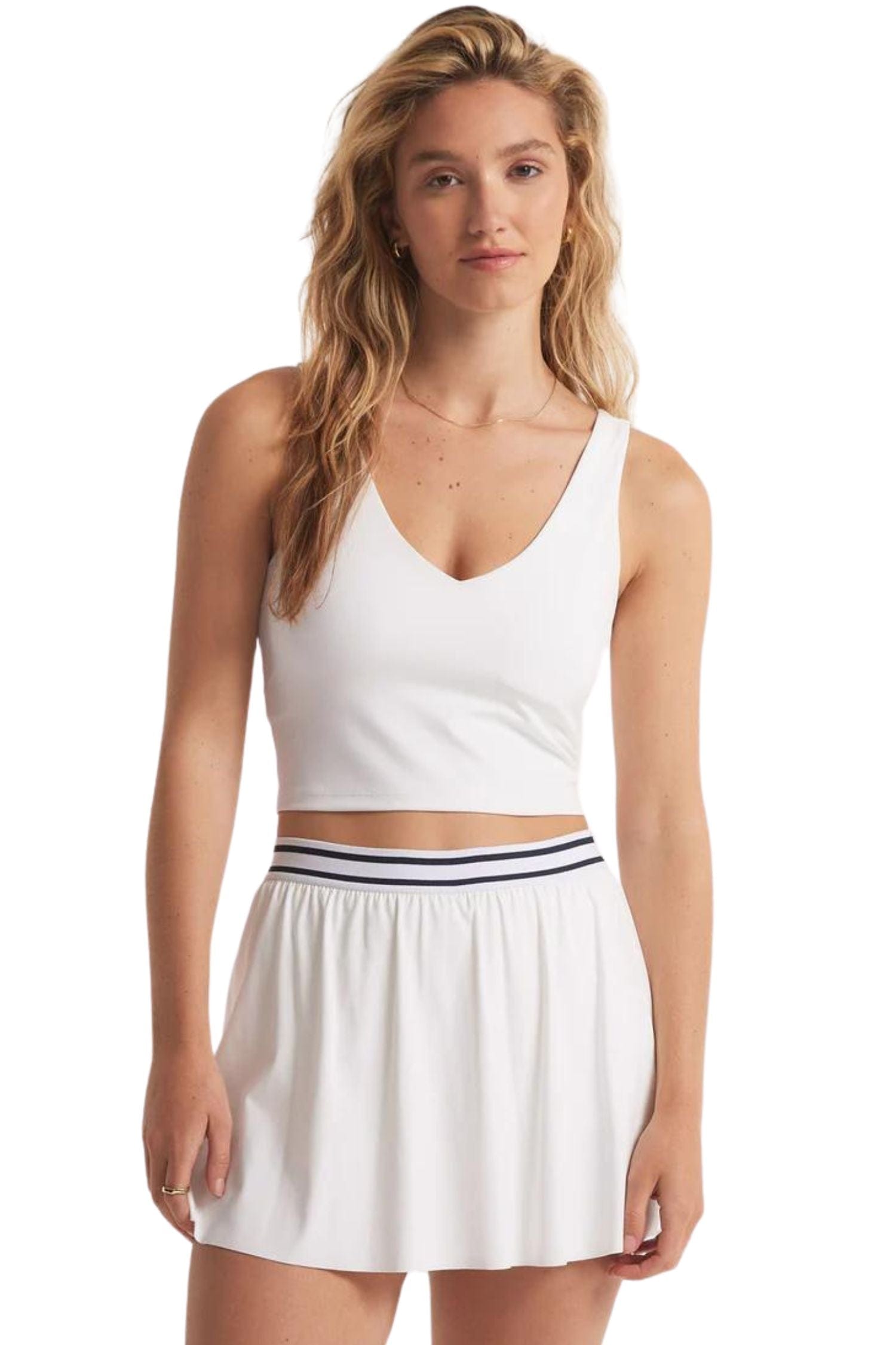 Z Supply V-Neck Longline Tank White