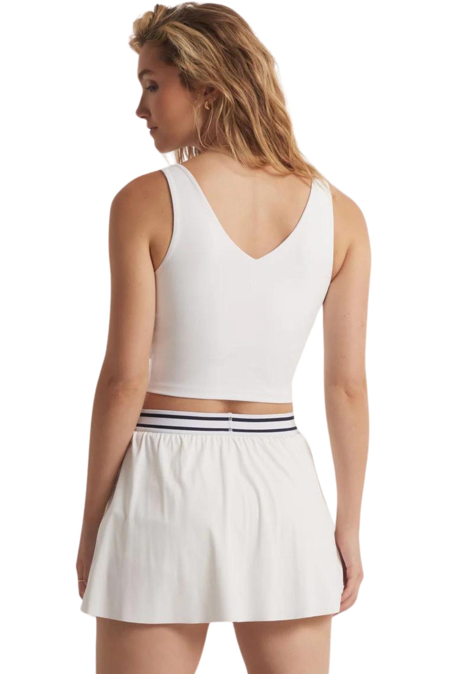 Z Supply V-Neck Longline Tank White