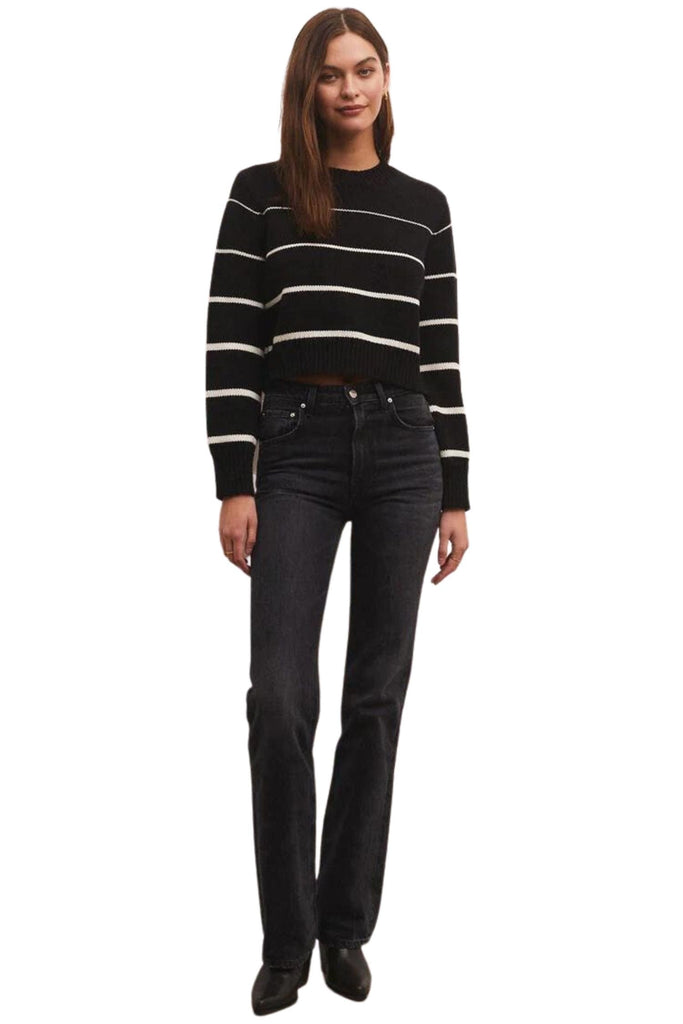 Z Supply Milan Stripe Sweater Black