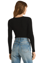 Z Supply Sirena Rib Long Sleeve Tee Black