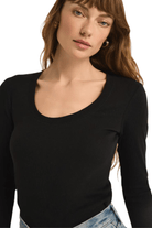 Z Supply Sirena Rib Long Sleeve Tee Black