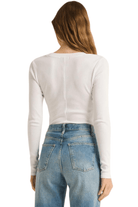 Z Supply Sirena Rib Long Sleeve Tee White