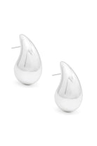 Zenzii Chunky Metal Crescent Drop Earring Rhodium