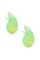 Zenzii Iridescent Resin Crescent Drop Earring Lime