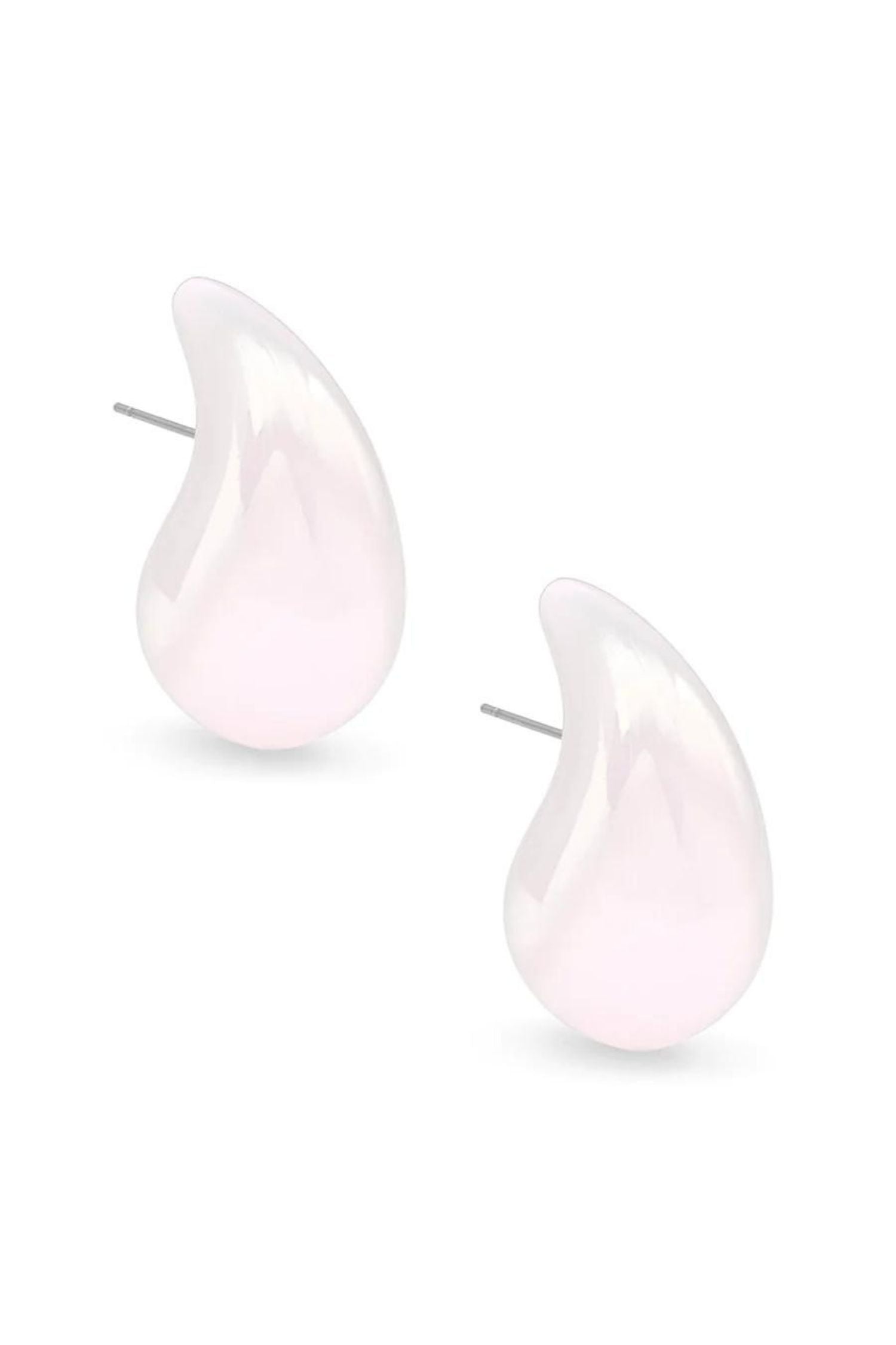 Zenzii Iridescent Resin Crescent Drop Earring White