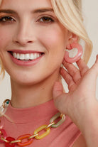 Zenzii Chunky Iridescent Lucite Hoop Earring Light Pink
