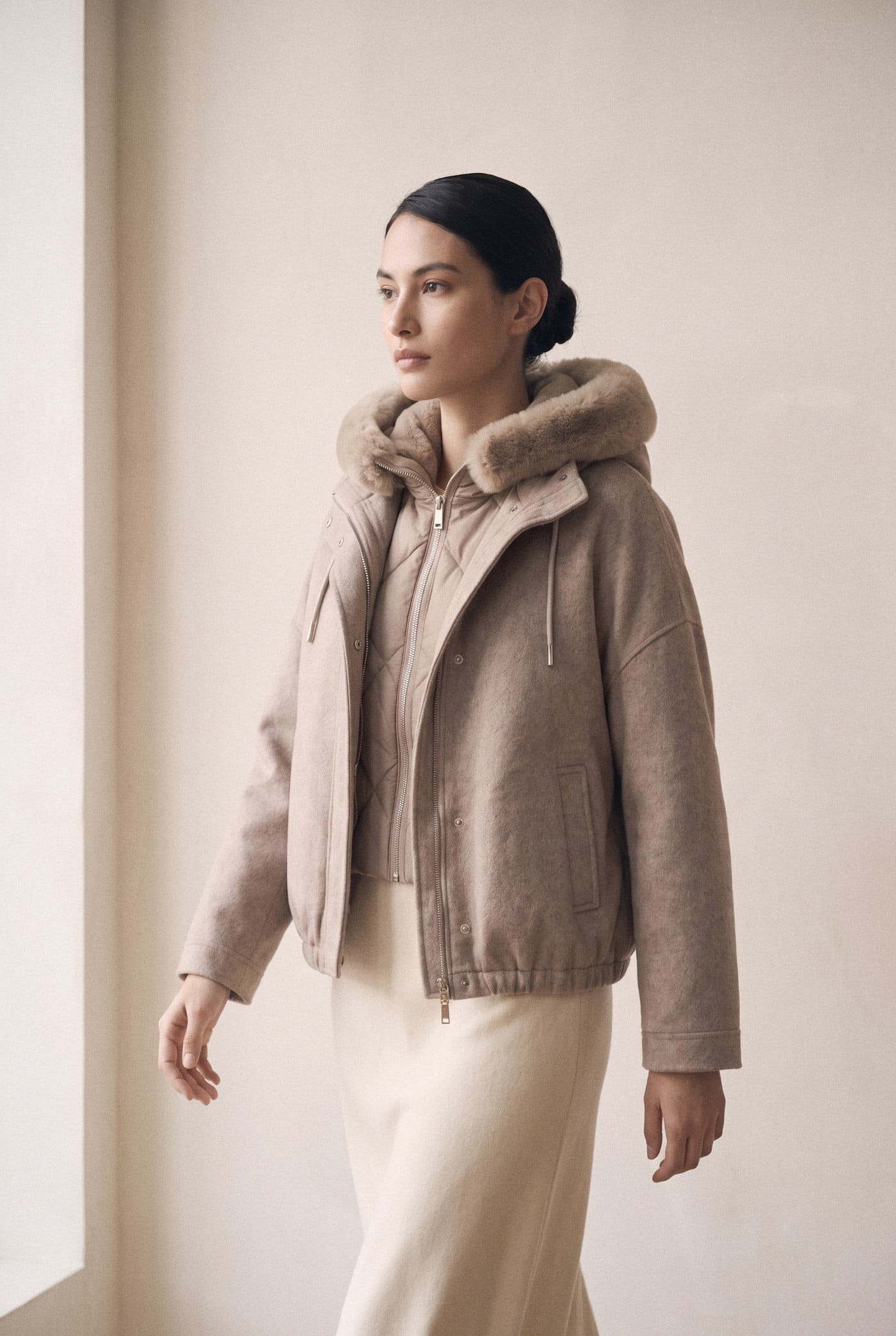 Bruna Down Vest & Wool Jacket Set