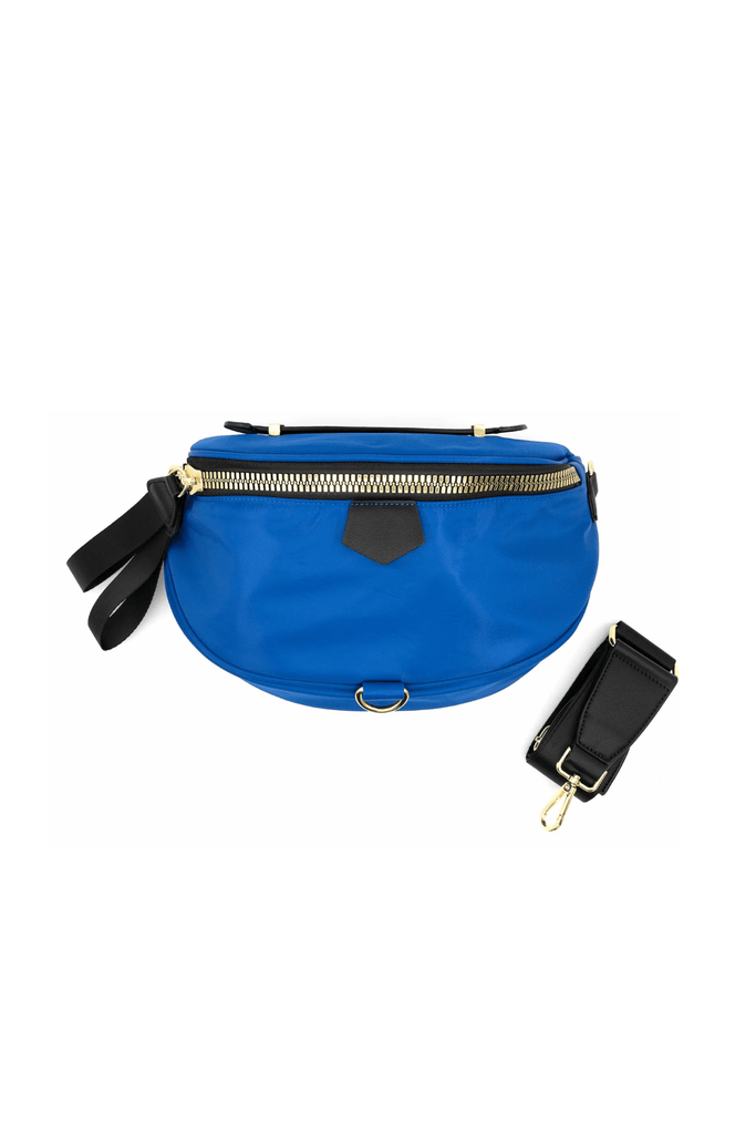 BC Handbags Large Nylon Fanny Pack Blue