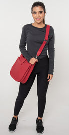 BC Handbags Large Messenger Bag Red
