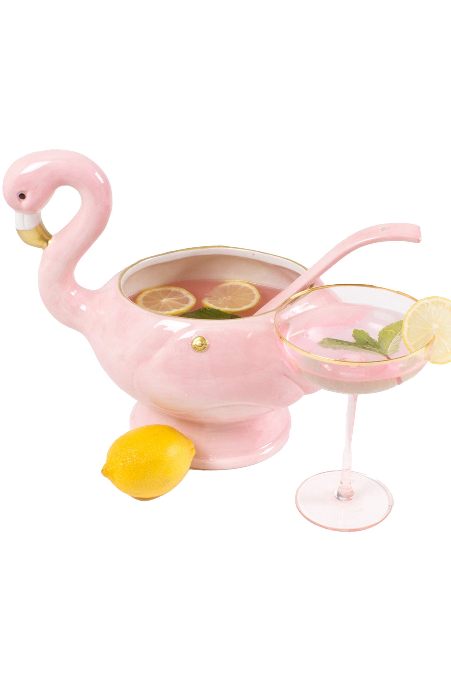 8 Oak Lane Flamingo Punch Bowl Pink Flamingo