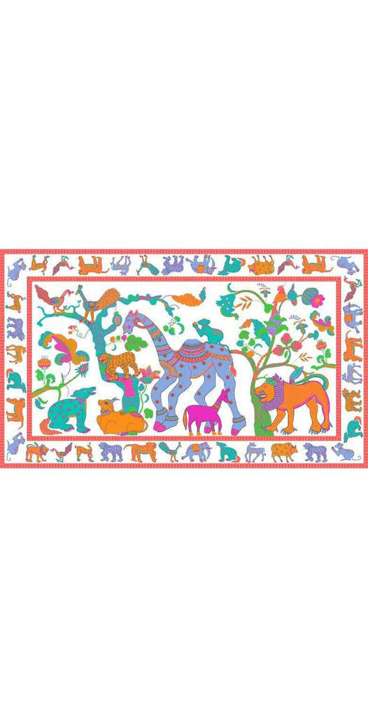 Gretchen Scott Animal Kingdom Embroidered Pareo Shawl
