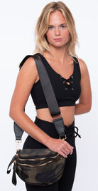 BC Handbags Nylon Fanny Pack Green Camo