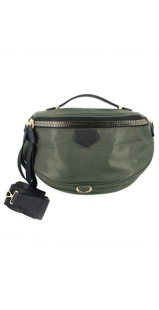 BC Handbags Large Nylon Fanny Pack Olive