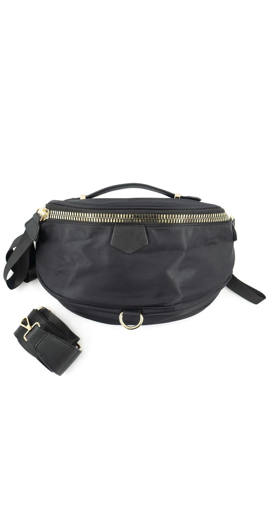 BC Handbags Large Nylon Fanny Pack Black