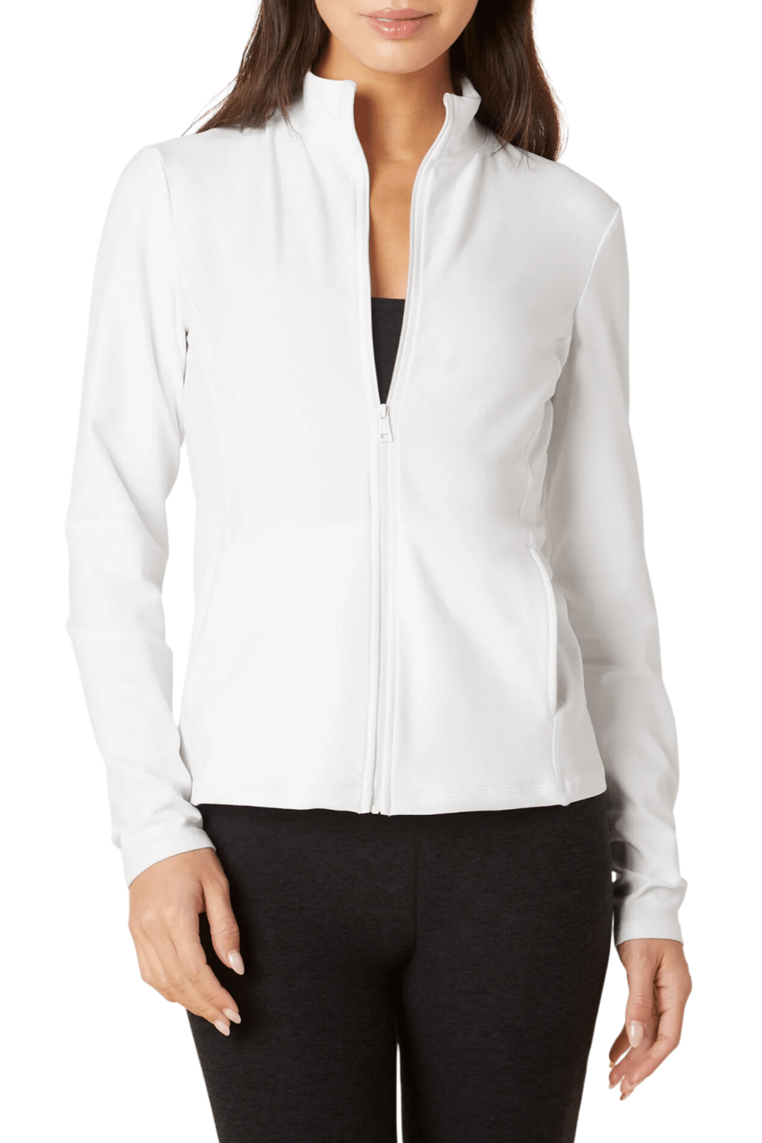 Beyond Yoga Spacedye On The Go Mock Neck Jacket Cloud White