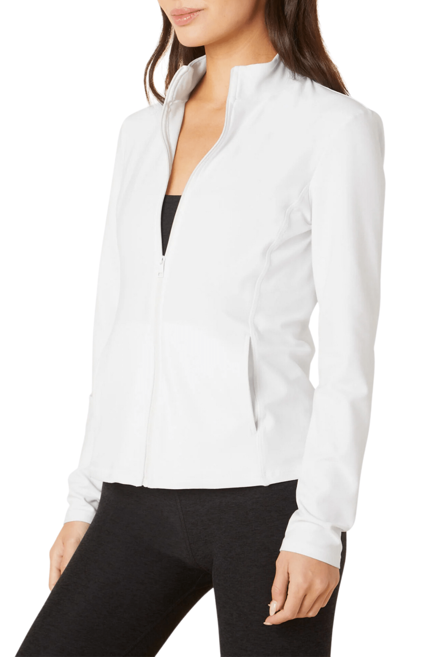 Beyond Yoga Spacedye On The Go Mock Neck Jacket Cloud White