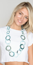 Rush by Denis & Charles Tami Round Link Necklace Blue