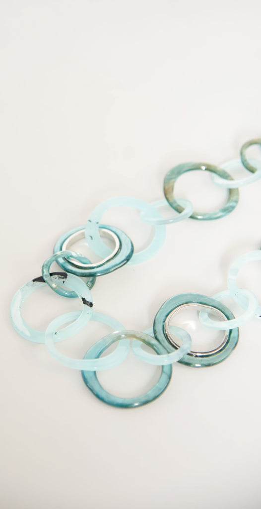 Rush by Denis & Charles Tami Round Link Necklace Blue