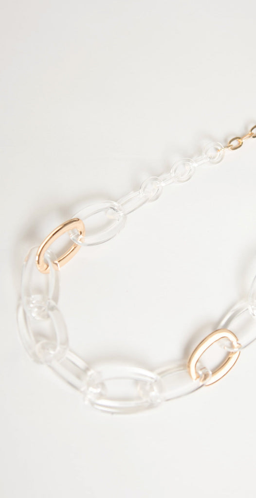 Rush by Denis and Charles Tula Link Necklace Lucite Gold