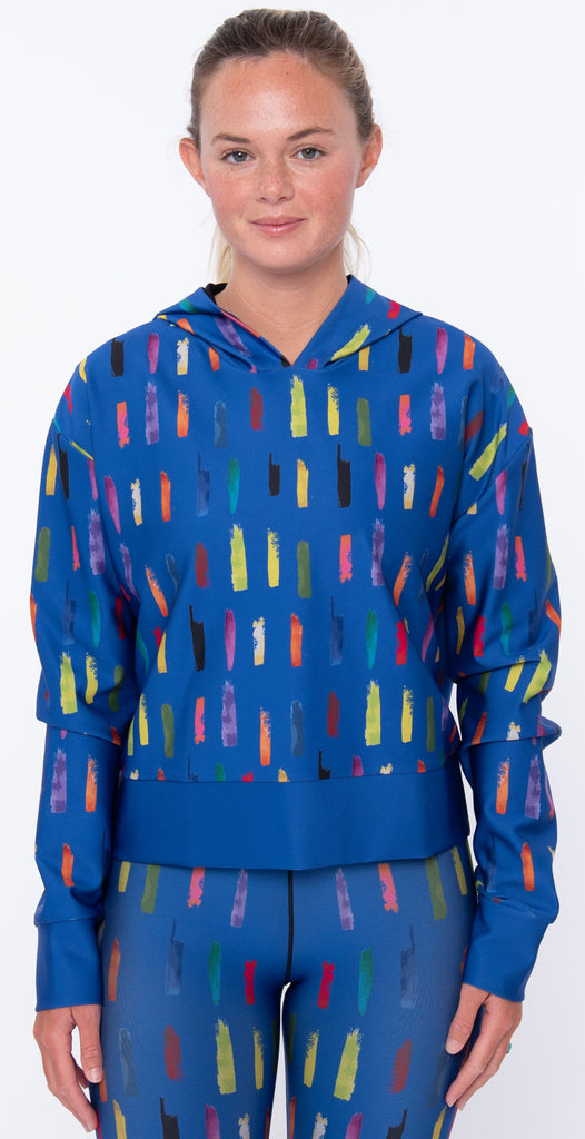 COR Color Board Cropped Pullover Hoodie Azure