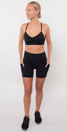 Catleya High Waist Double Pocket Shorts Black