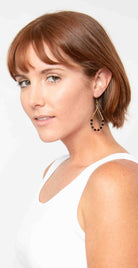 Tickled Pink Crystal and Gold Bead Earrings Black