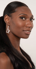 Dainty Ivy Color Wine & Glass Earrings White