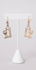 Dainty Ivy Color Wine & Glass Earrings Gold