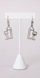 Dainty Ivy Color Wine & Glass Earrings Silver