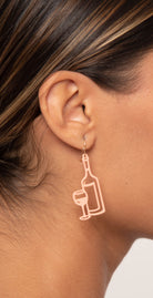 Dainty Ivy Color Wine & Glass Earrings Peach