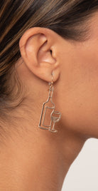 Dainty Ivy Color Wine & Glass Earrings Gold