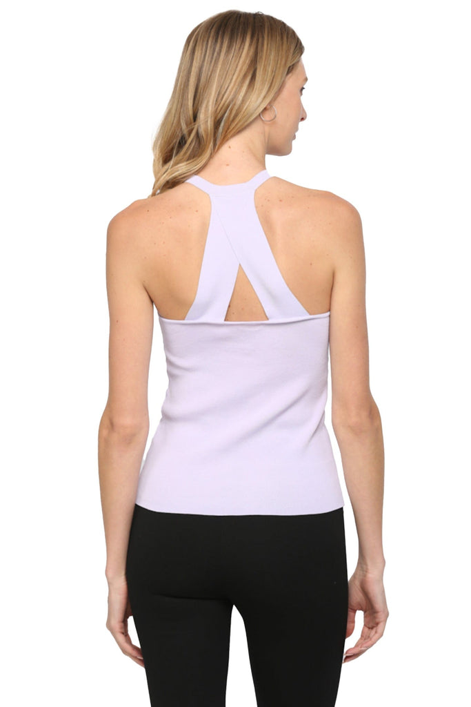 Fate by LFD Racer Back Knit Top Lavender
