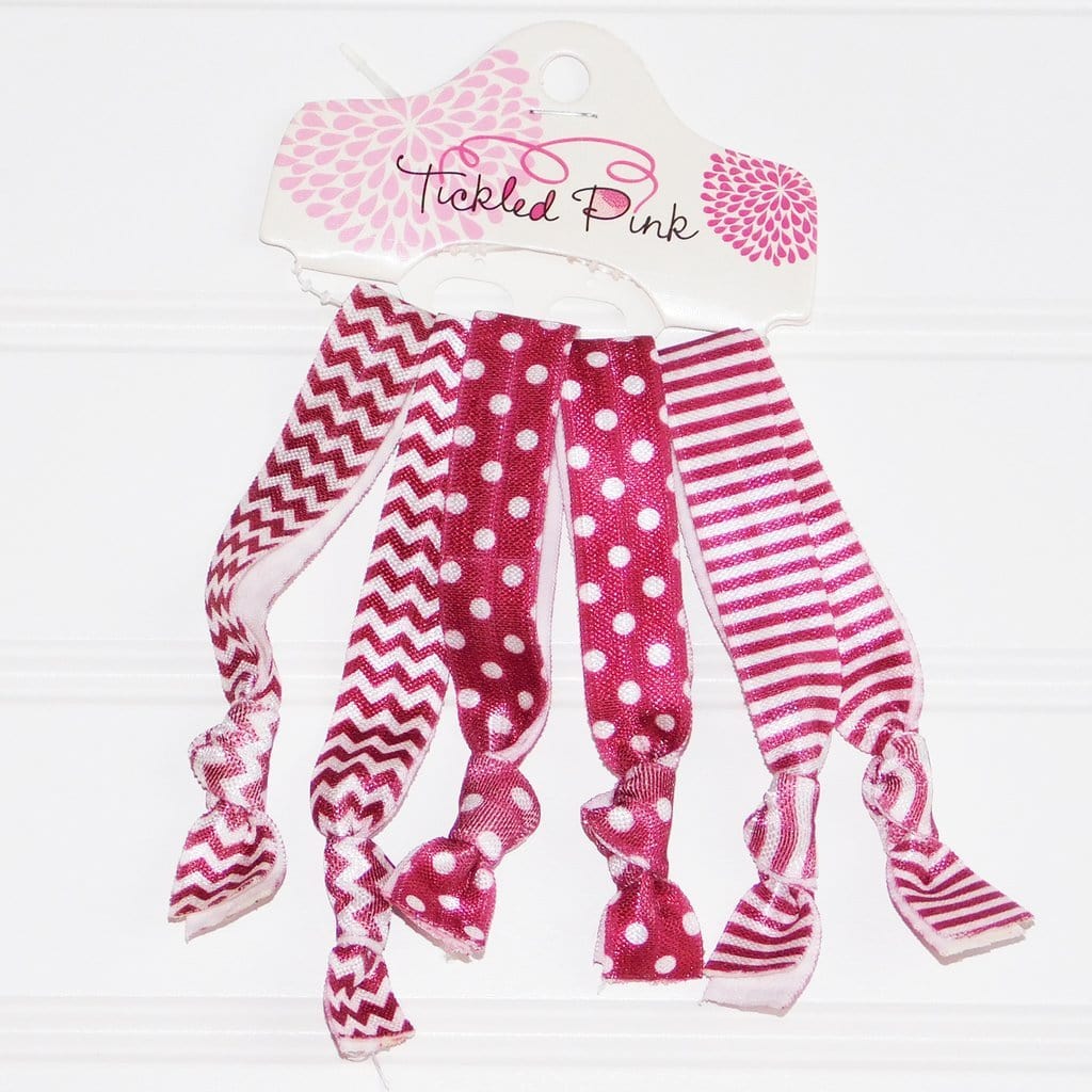 Gameday Hair Tie Set - Crimson/White