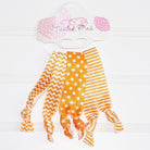 Tickled Pink Gameday Hair Tie Set - Orange/White