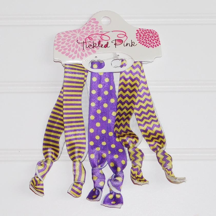 Gameday Hair Tie Set - Purple/Gold