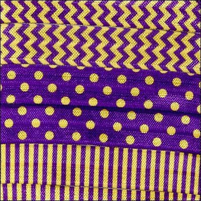 Gameday Hair Tie Set - Purple/Gold