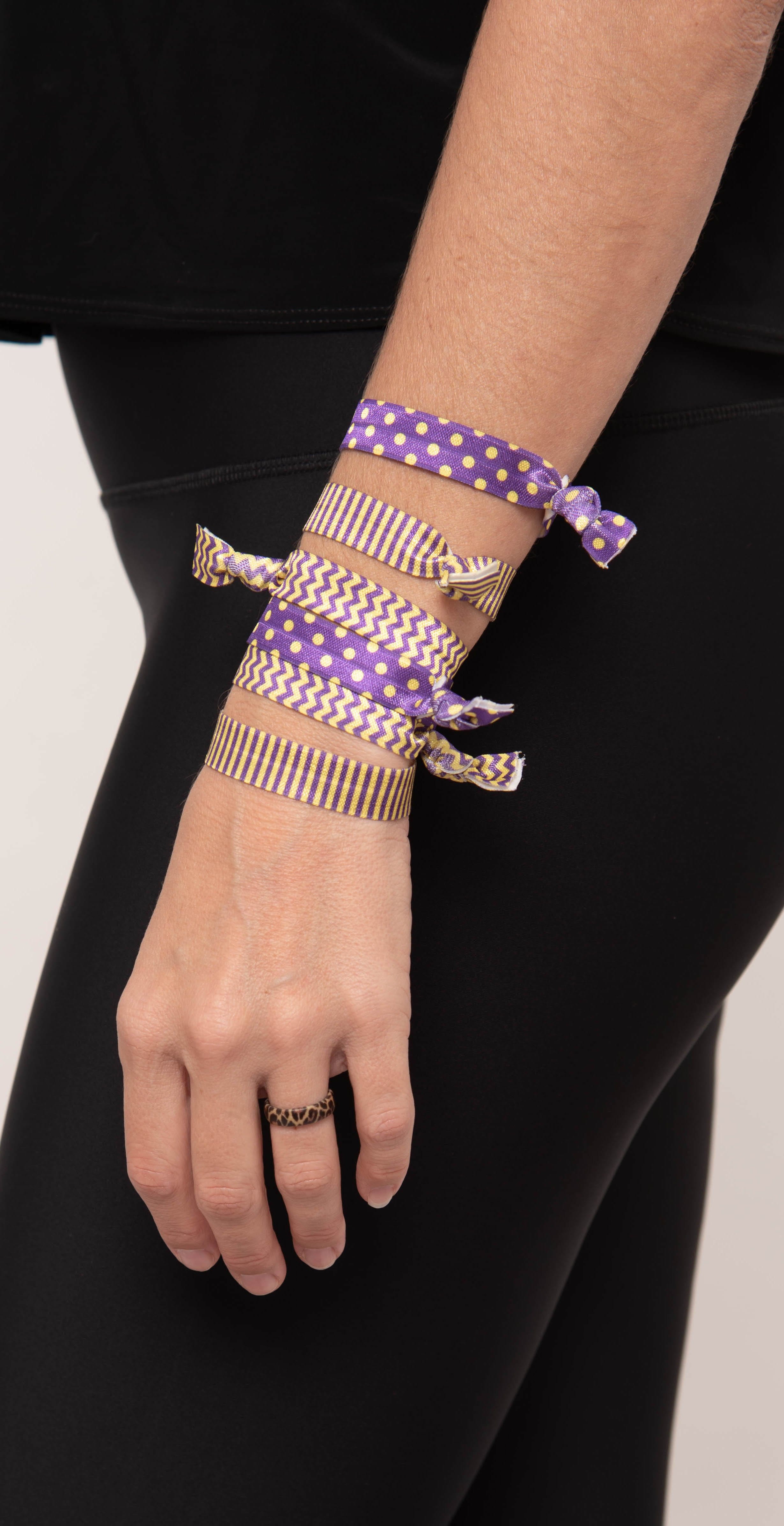 Gameday Hair Tie Set - Purple/Gold